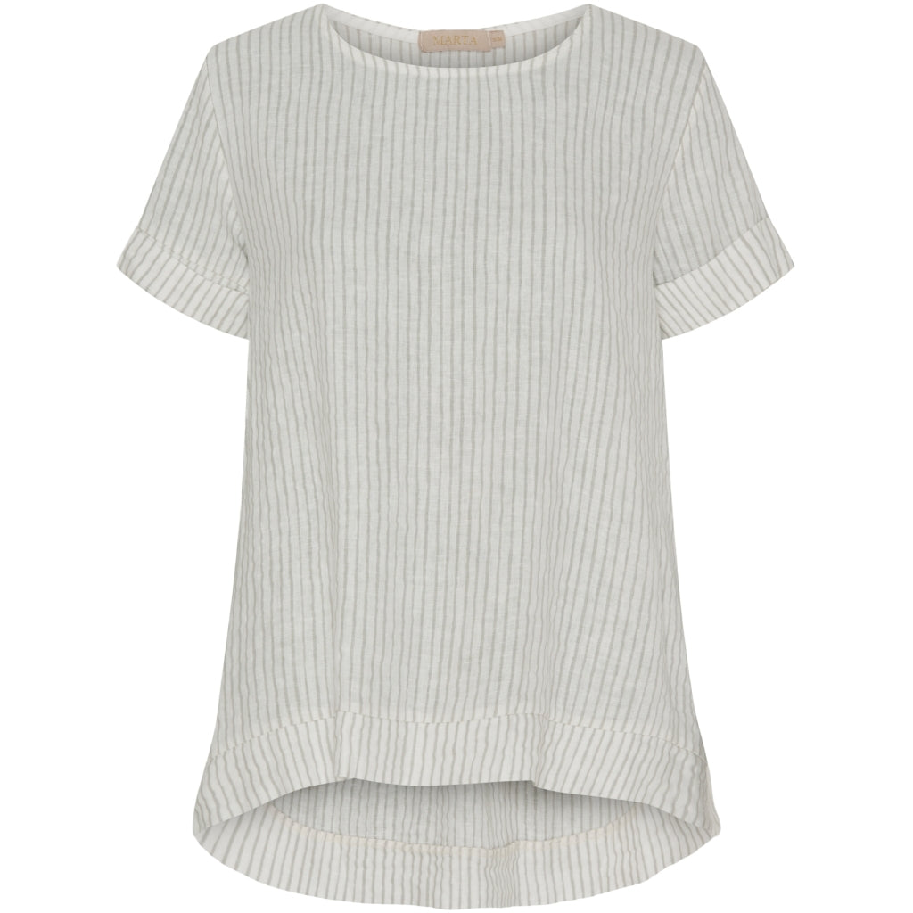 MARTA DU CHATEAU Marta Du Chateau dam blus MdcNatalie Blouse Panna Grey Stripe