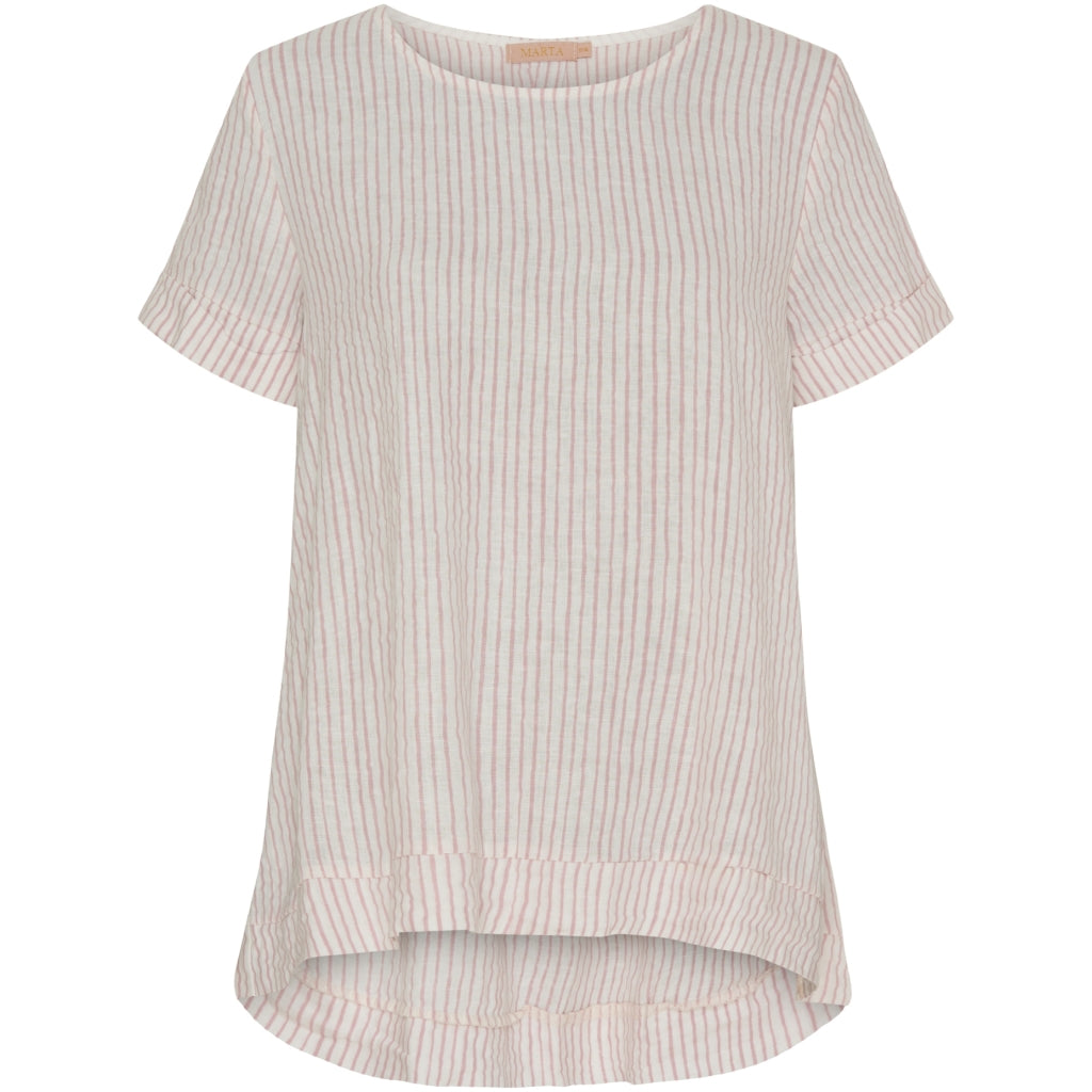 MARTA DU CHATEAU Marta Du Chateau dam blus MdcNatalie Blouse Panna Old Rose 2017 Stripe