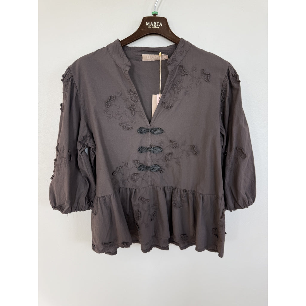 MARTA DU CHATEAU Marta Du Chateau Dam Blus MdcSafiya Blouse Castagno
