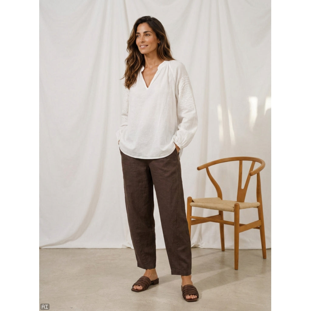 MARTA DU CHATEAU Marta Du Chateau Dam Blus MdcSevina Blouse Offwhite