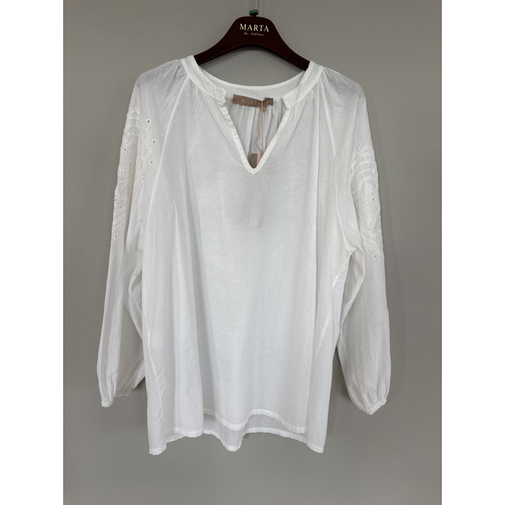 MARTA DU CHATEAU Marta Du Chateau Dam Blus MdcSevina Blouse Offwhite