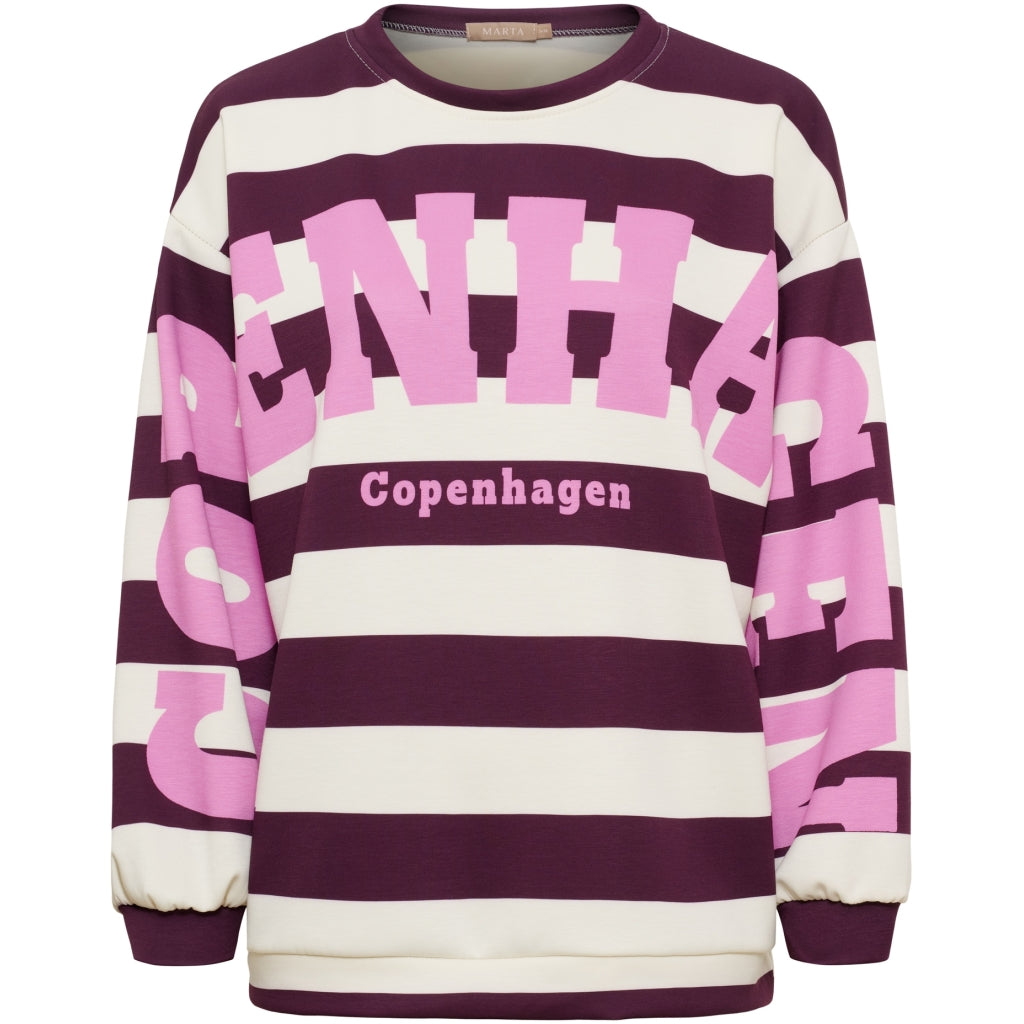 MARTA DU CHATEAU Marta Du Chateau Dam Sweatshirt MdcNerina Sweatshirt Bordeaux/Pink