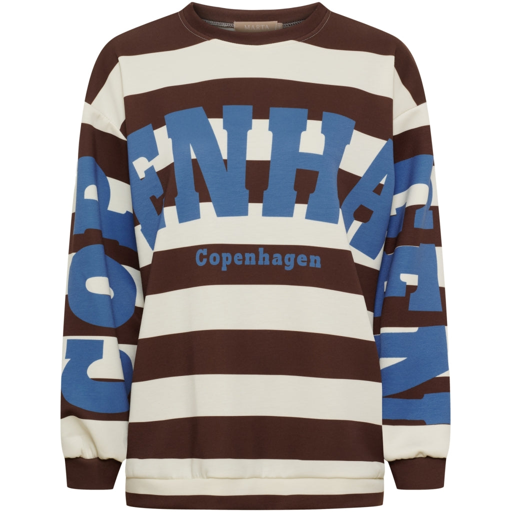MARTA DU CHATEAU Marta Du Chateau Dam Sweatshirt MdcNerina Sweatshirt Choco/Jeans Blue