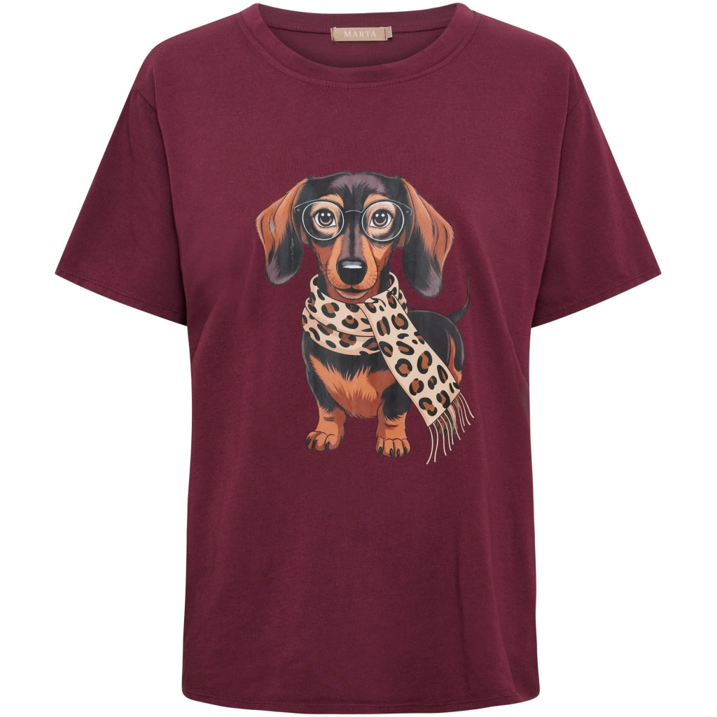 MARTA DU CHATEAU Marta Du Chateau Dam T-Shirt MDCINGE T-shirt Bordeaux
