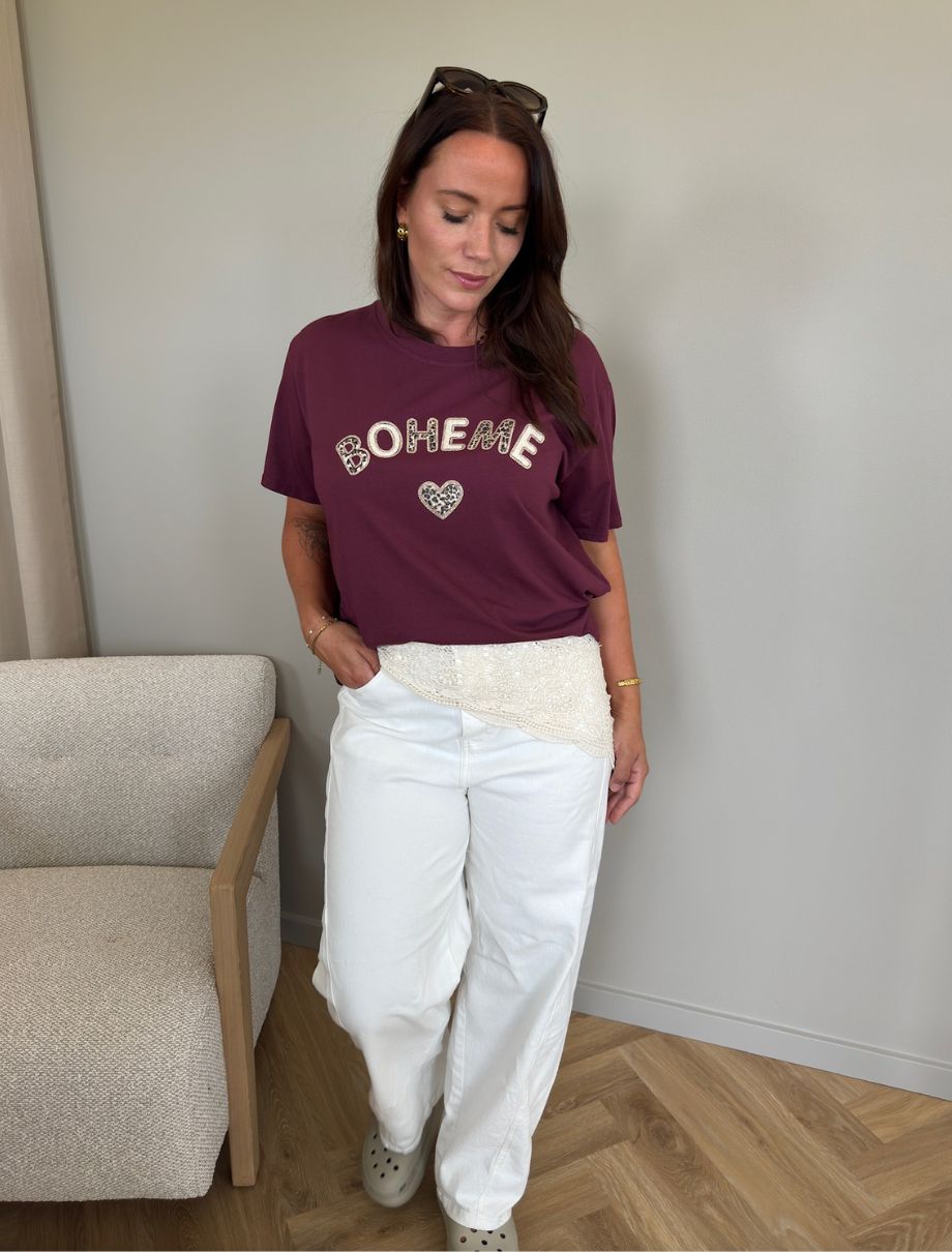 MARTA DU CHATEAU Marta Du Chateau Dam T-shirt MdcLuana T-shirt Bordeaux