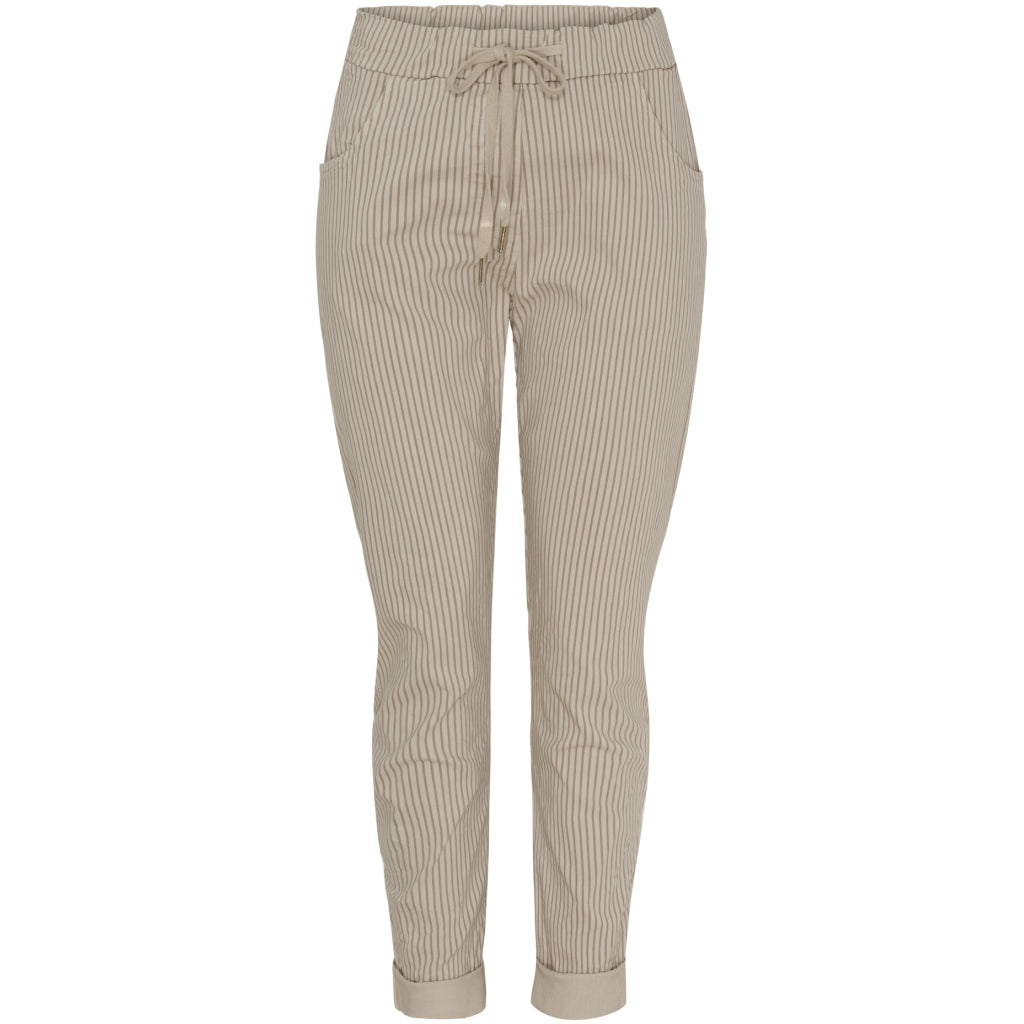 MARTA DU CHATEAU Marta Du Chateau dam byxor MdcJerri Pant Beige/BrownStripe