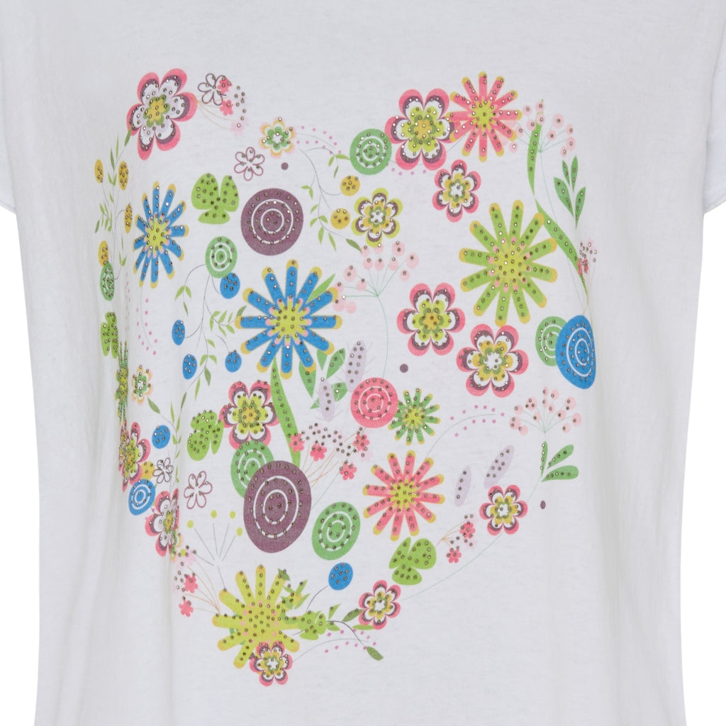 MARTA DU CHATEAU Marta Du Chateau dam t-shirt MdcMarie T-shirt FlowerHearts