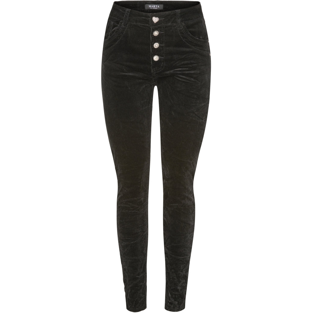 MARTA DU CHATEAU Marta Du Chateau dam Lina Jeans Beige Jeans Black velvet