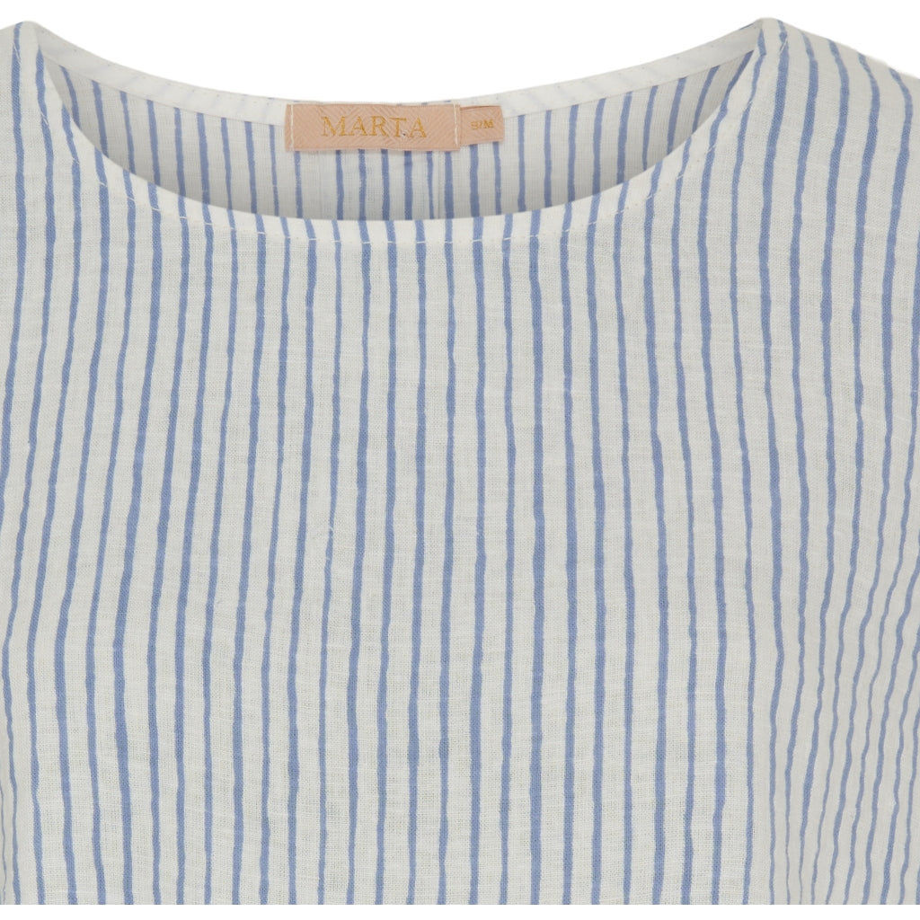 MARTA DU CHATEAU Marta Du Chateau dame bluse MdcNatalie Blouse Panna Jeans 1395 Stripe