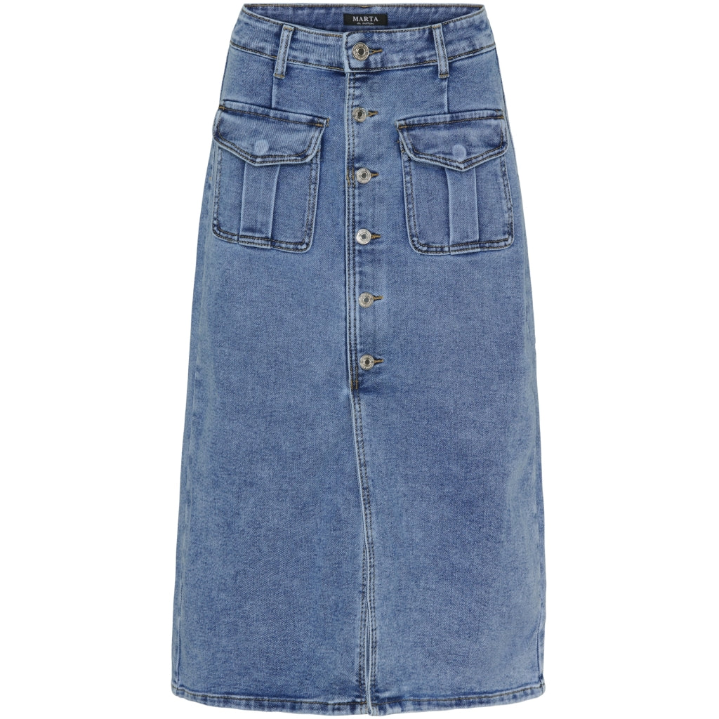 MARTA DU CHATEAU Marta Du Chateau dame nederdel MdcBitten Skirt Blue