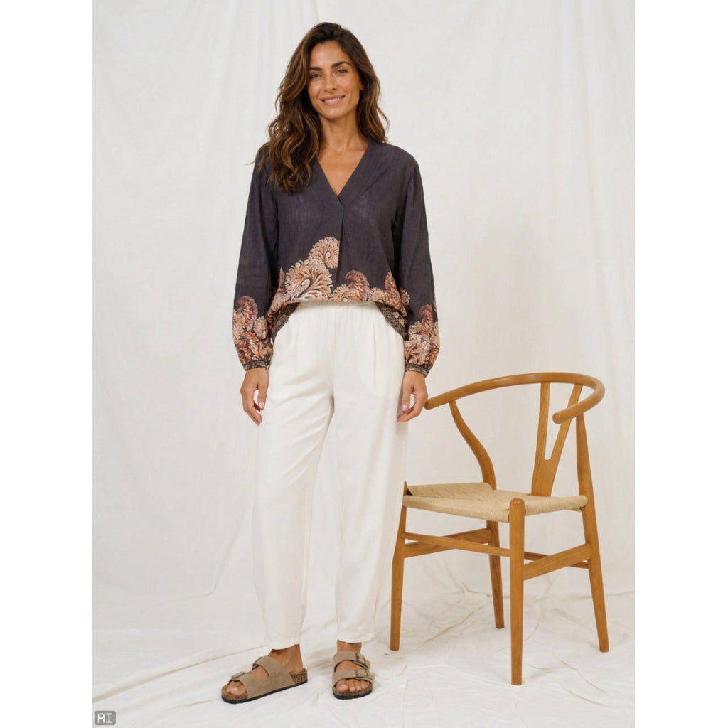 MARTA DU CHATEAU Marta du Chateau Dam Blus MdcAnice 8940 Blouse Black
