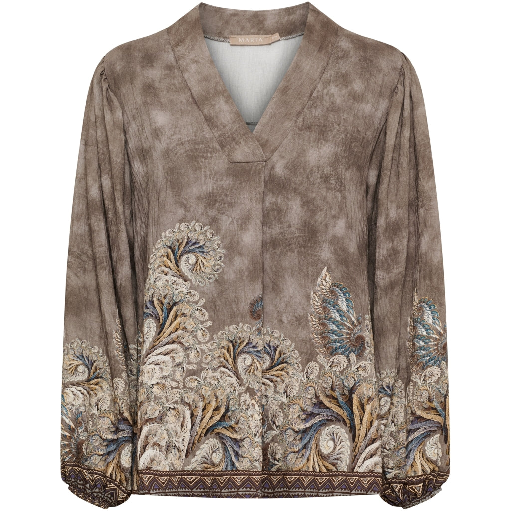 MARTA DU CHATEAU Marta du Chateau Dam Blus MdcAnice 8940 Blouse Fango