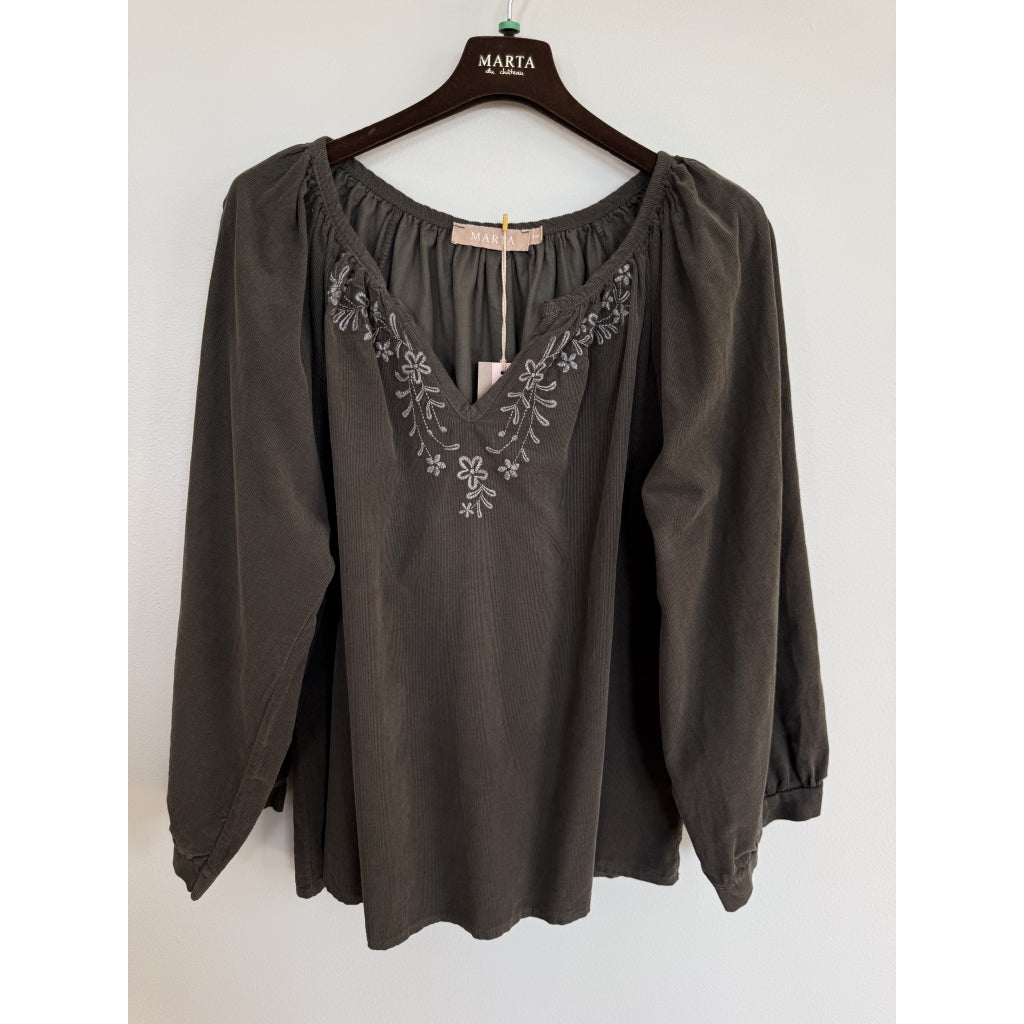 MARTA DU CHATEAU Marta du Chateau Dam Blus MdcJuniper 8529 Blouse Moro