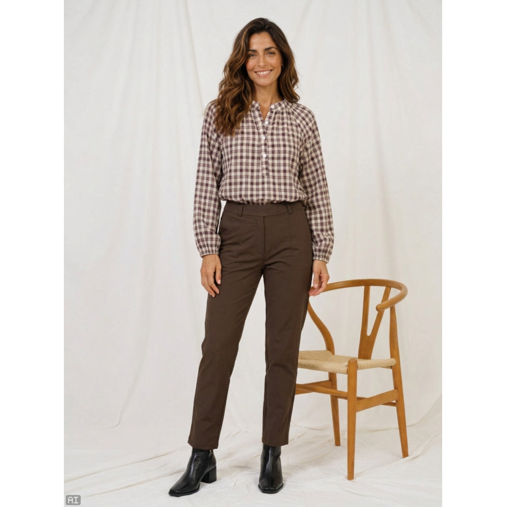 MARTA DU CHATEAU Marta du Chateau Dam Blus MdcZephyr 8787 Blouse Bordeaux5