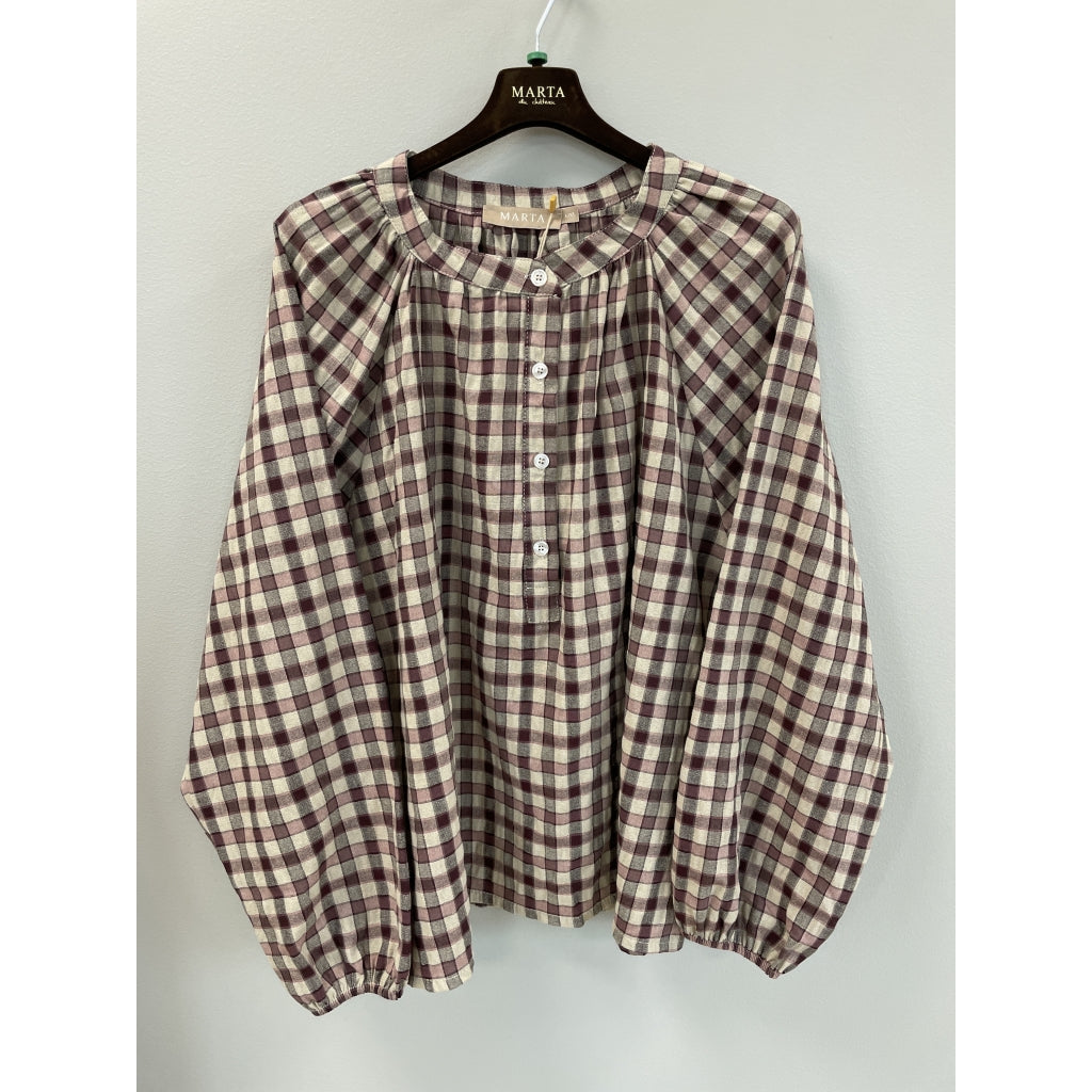 MARTA DU CHATEAU Marta du Chateau Dam Blus MdcZephyr 8787 Blouse Bordeaux5
