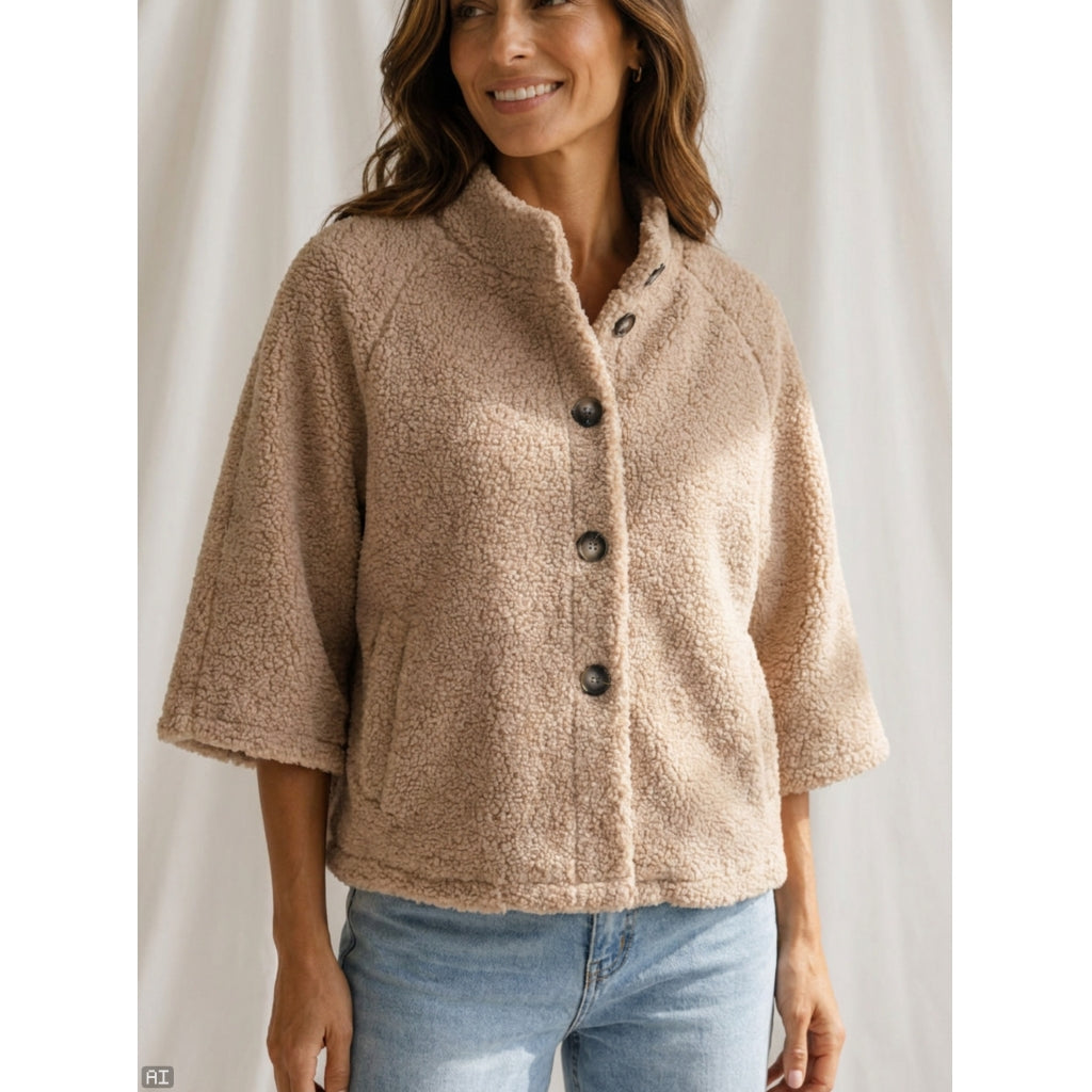 MARTA DU CHATEAU Marta du Chateau Dam Jacka MdcValencia 248370Teddy Jacket Crema12