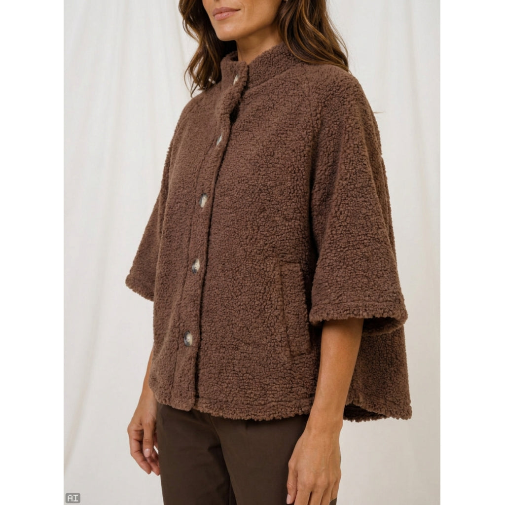 MARTA DU CHATEAU Marta du Chateau Dam Jacka MdcValencia 248370Teddy Jacket Marrone9