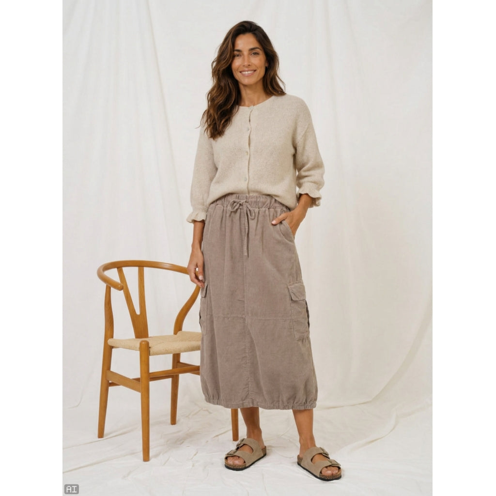 MARTA DU CHATEAU Marta du Chateau Dam Kjol MdcGarda 8758 Skirt Fango60