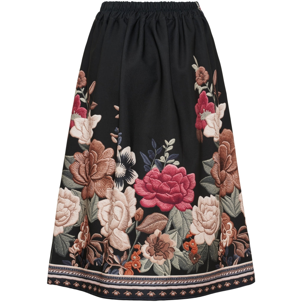 MARTA DU CHATEAU Marta du Chateau Dam Kjol MdcTarella 4911A Skirt Black Flower