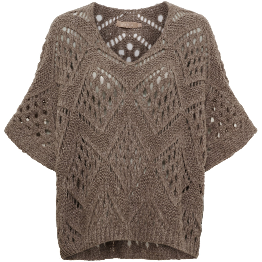 MARTA DU CHATEAU Marta du Chateau Dam Stickad MdcNieve 65033 Knit Fango
