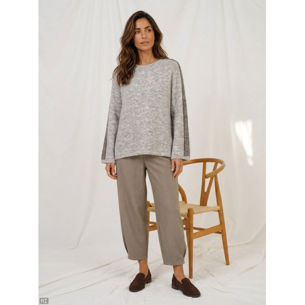 MARTA DU CHATEAU Marta du Chateau Dam Stickad MdcVelora 8153- Knit Fango/Moro