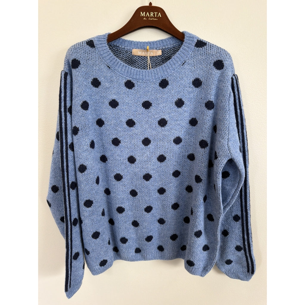 MARTA DU CHATEAU Marta du Chateau Dam Stickad Tröja MdcBellora 9730 Knit Jeans/Navy