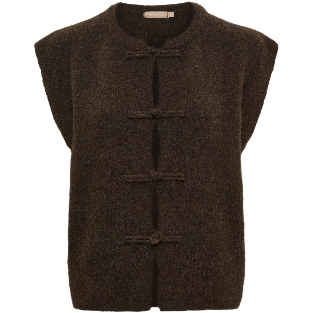 MARTA DU CHATEAU Marta du Chateau Dam Väst MdcCelestia 9980 Knit Vest Brown