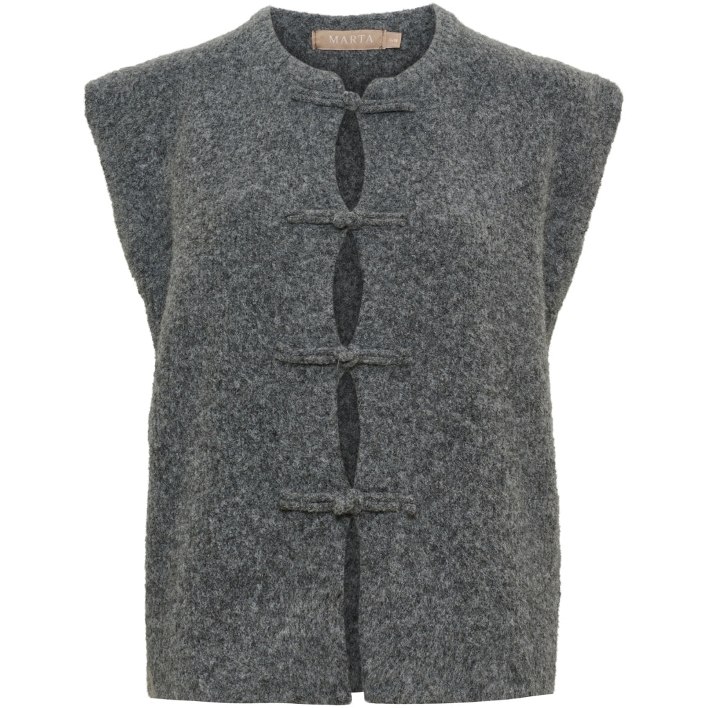 MARTA DU CHATEAU Marta du Chateau Dam Väst MdcCelestia 9980 Knit Vest Dark Grey