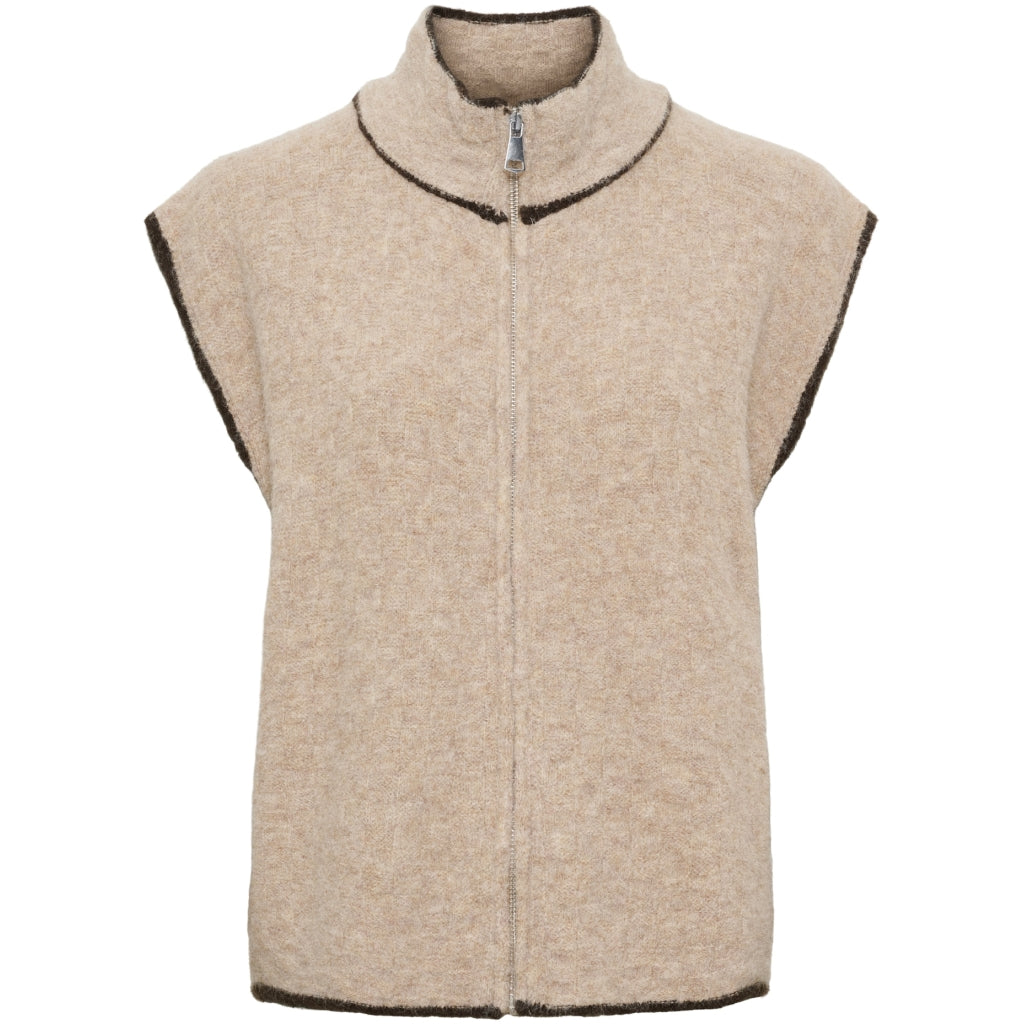 MARTA DU CHATEAU Marta du Chateau Dam Väst MdcNalina 9985 Knit Vest Camel