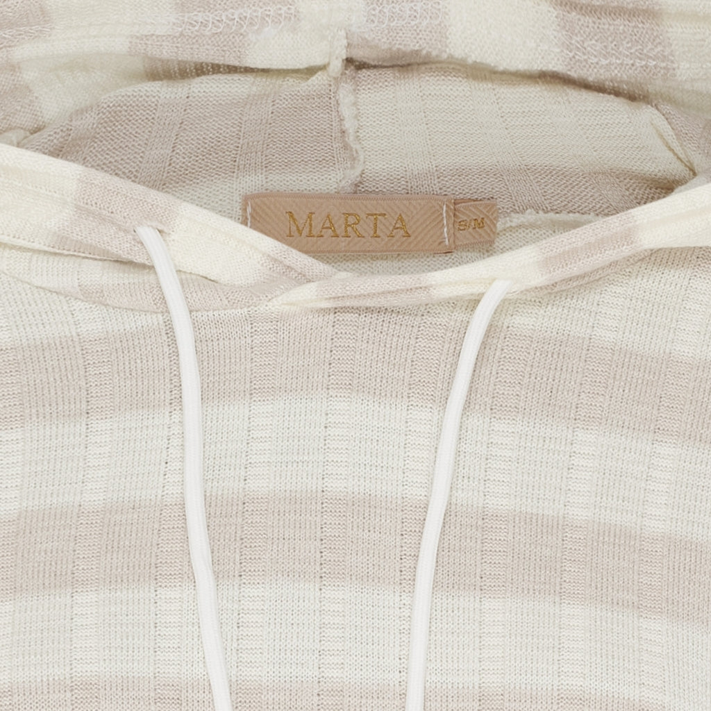 MARTA DU CHATEAU Marta du Chateau Dam blus med huva MedYsaline 21146 Blouse Beige