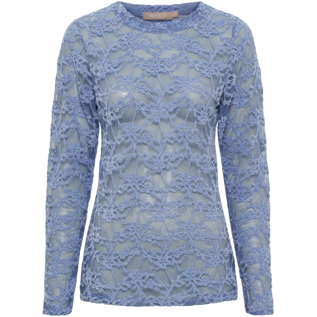 MARTA DU CHATEAU Marta du Chateau Dam långärmad spets t-shirt MdcPrimula 8941 LS Tee Jeans