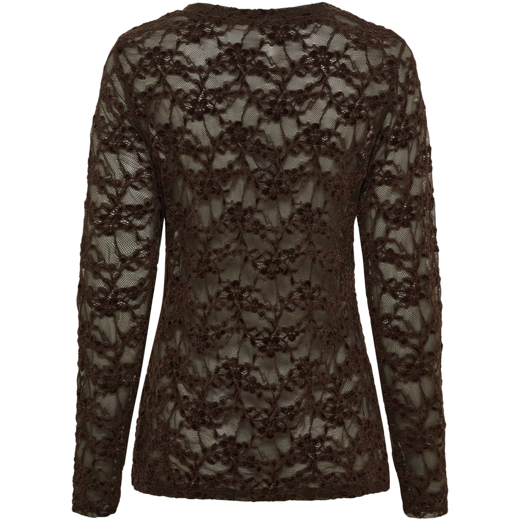 MARTA DU CHATEAU Marta du Chateau Dam långärmad spets t-shirt MdcPrimula 8941 LS Tee Moro