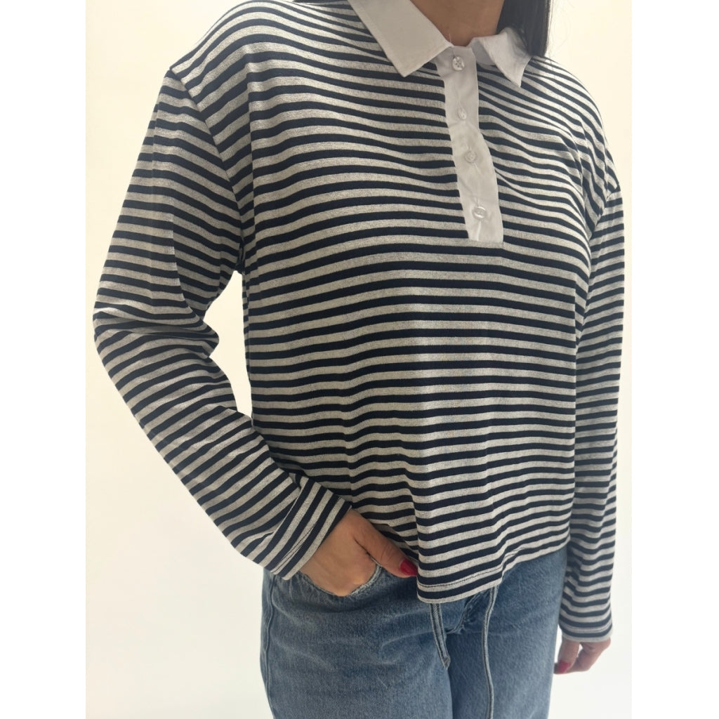 MARTA DU CHATEAU Marta du Chateau Dam polo MdcCapucine 38910/S Polo navy/white