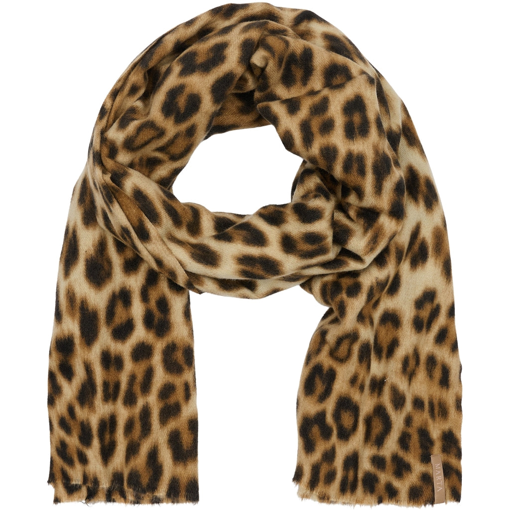 MARTA DU CHATEAU Marta du Chateau dam Scarf MdcMocca 172-1010 Scarf Leo Print