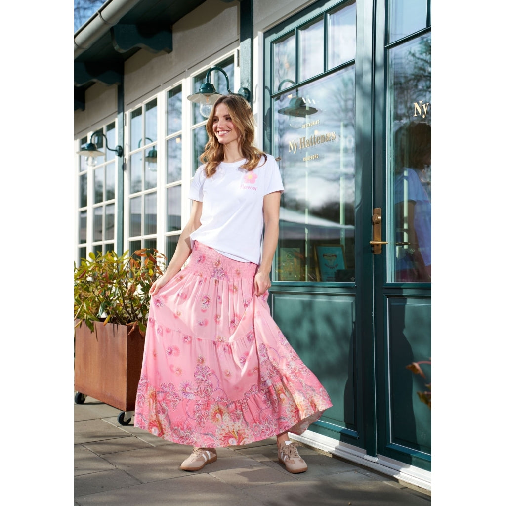 MARTA DU CHATEAU Marta du Chateau dam T-shirt MdcAvella 84275-Blomma T-shirt White/Pink