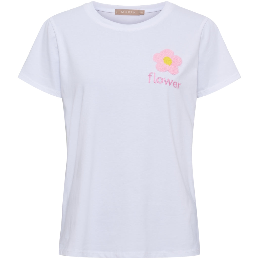 MARTA DU CHATEAU Marta du Chateau dam T-shirt MdcAvella 84275-Blomma T-shirt White/Pink