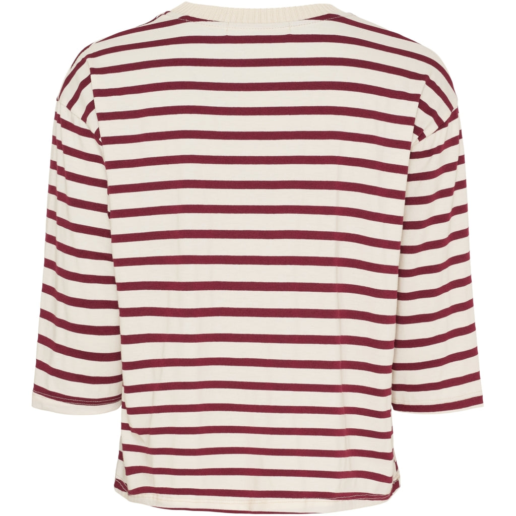 MARTA DU CHATEAU Marta du Chateau dam T-shirt MdcBrooklyn 58351 T-shirt Beige/Bordeaux