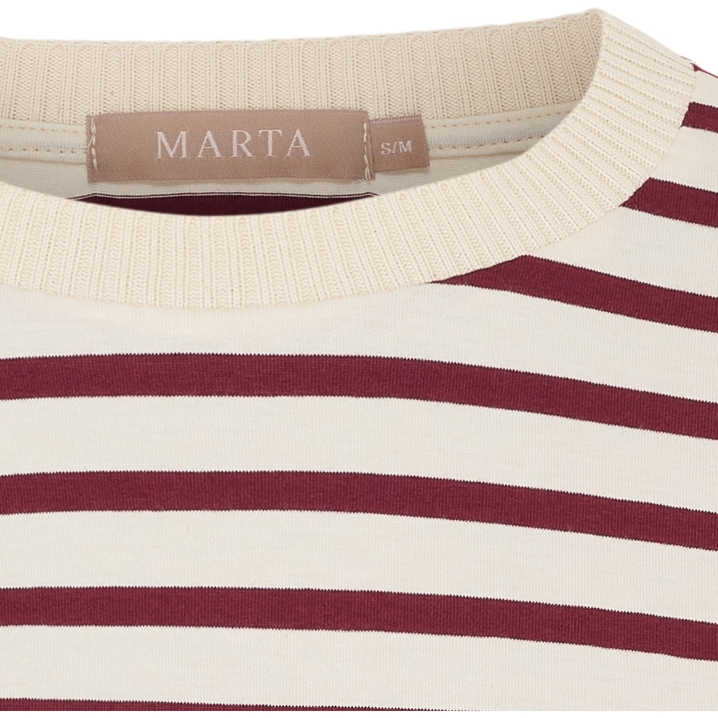 MARTA DU CHATEAU Marta du Chateau dam T-shirt MdcBrooklyn 58351 T-shirt Beige/Bordeaux