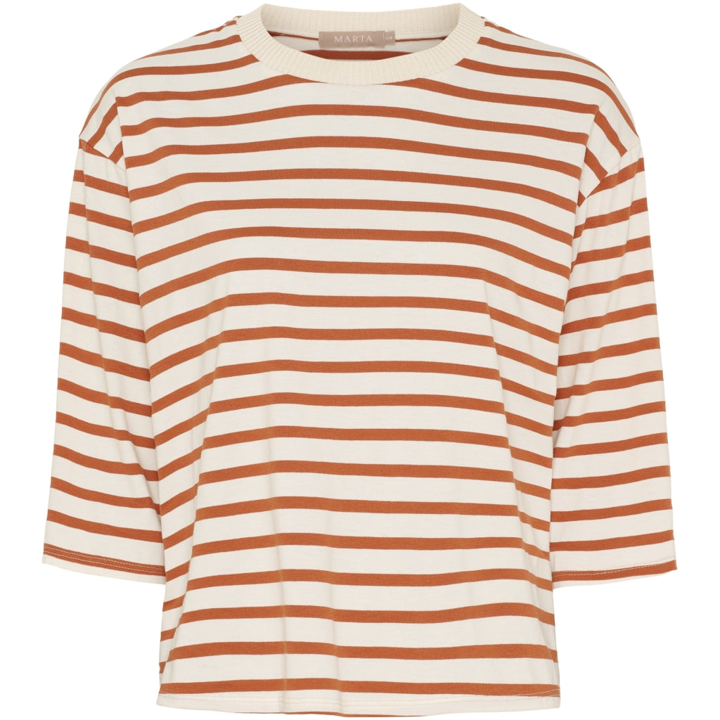 MARTA DU CHATEAU Marta du Chateau dam T-shirt MdcBrooklyn 58351 T-shirt Beige/Rust
