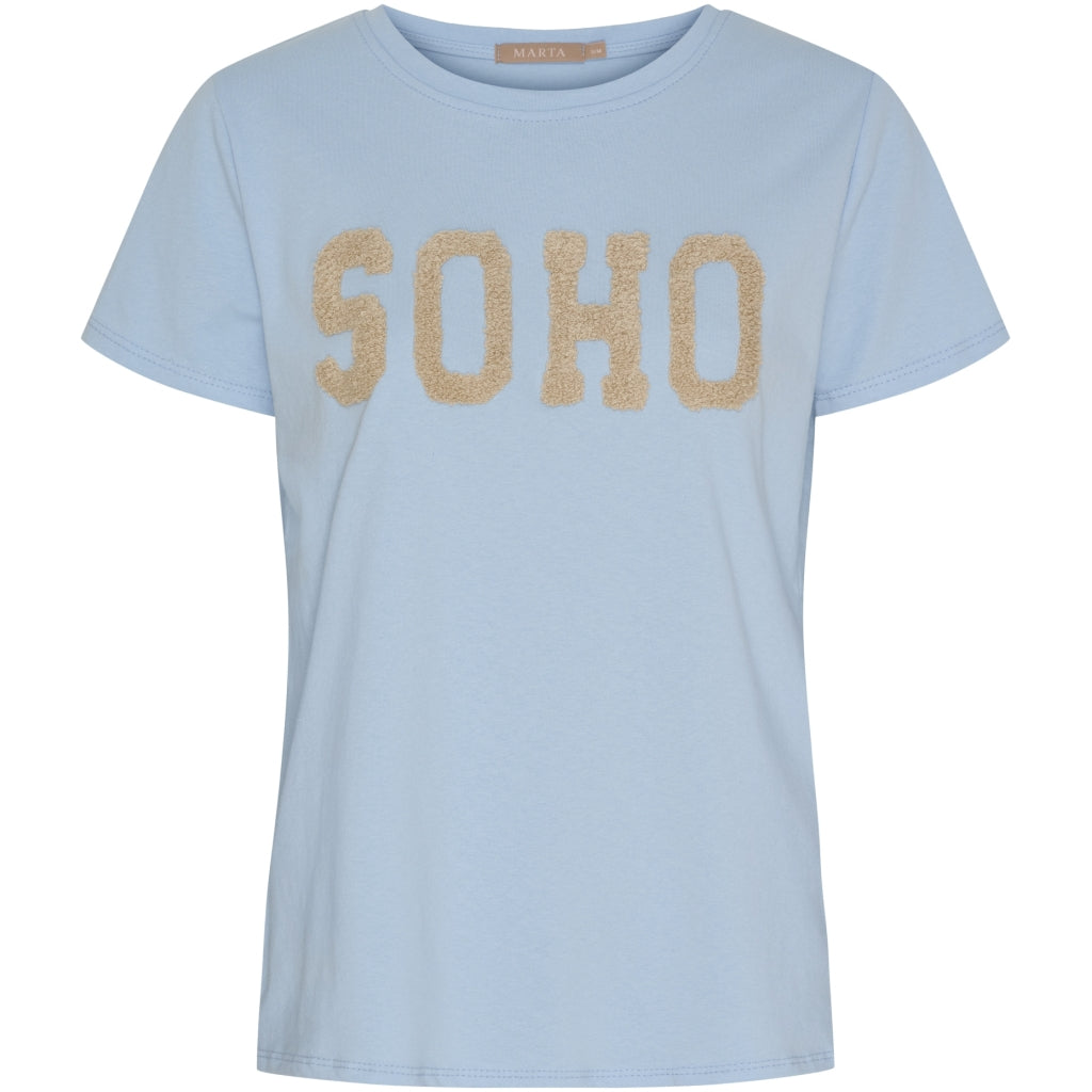 MARTA DU CHATEAU Marta du Chateau dam T-shirt MdcHerdis 84275 T-shirt Celeste Light/Beige