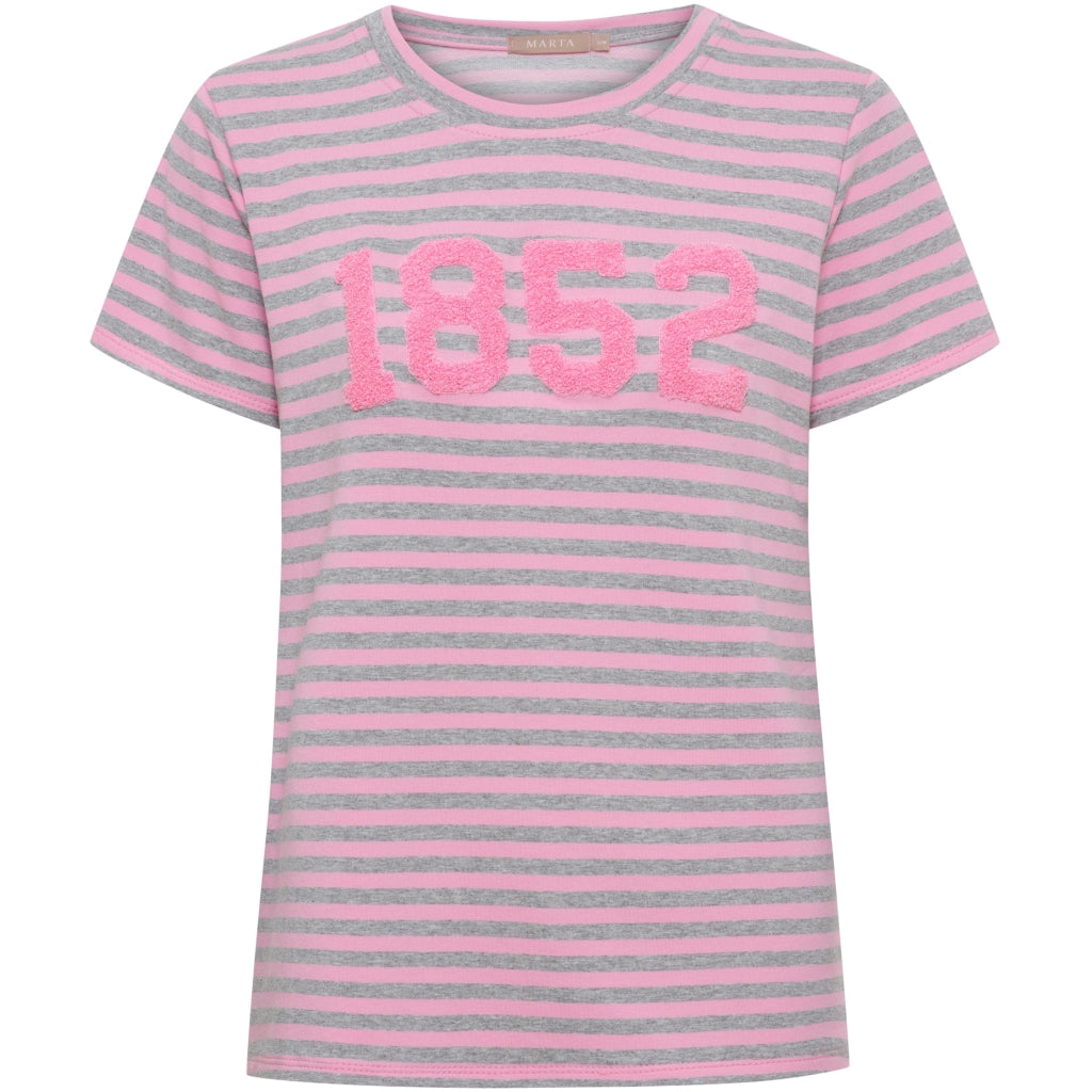MARTA DU CHATEAU Marta du Chateau dam T-shirt MdcHertha 84275-1852S T-shirt Pink/Grey