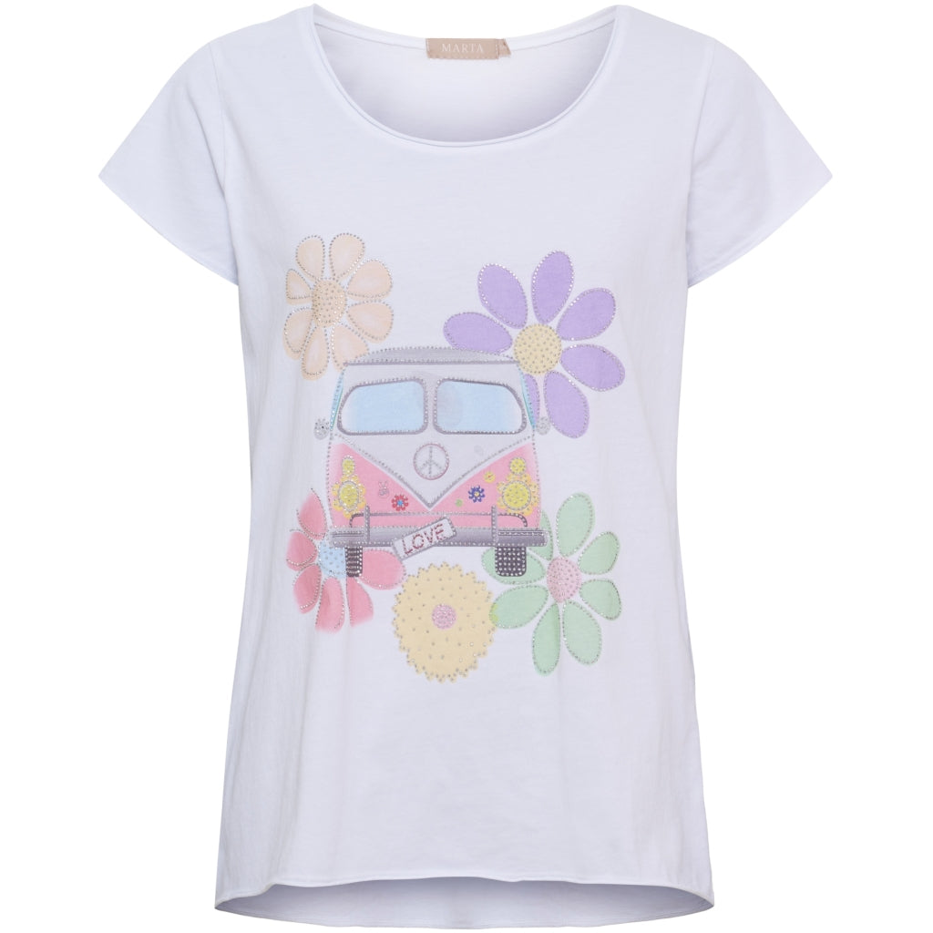 MARTA DU CHATEAU Marta du Chateau dam T-shirt MdcMarie 1535 T-shirt Flower Bus
