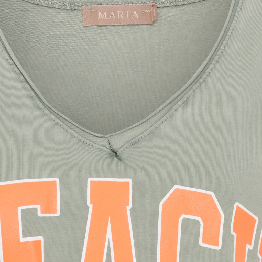 MARTA DU CHATEAU Marta du Chateau dam T-shirt MdcNella 2436/B T-shirt Military/Arancio