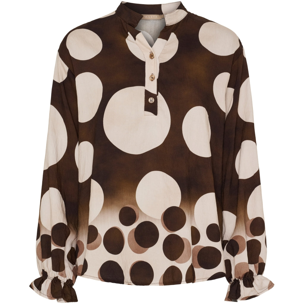 MARTA DU CHATEAU Marta du Chateau dam blus MdcAspen 7704 Shirt MarroneEZ552DB