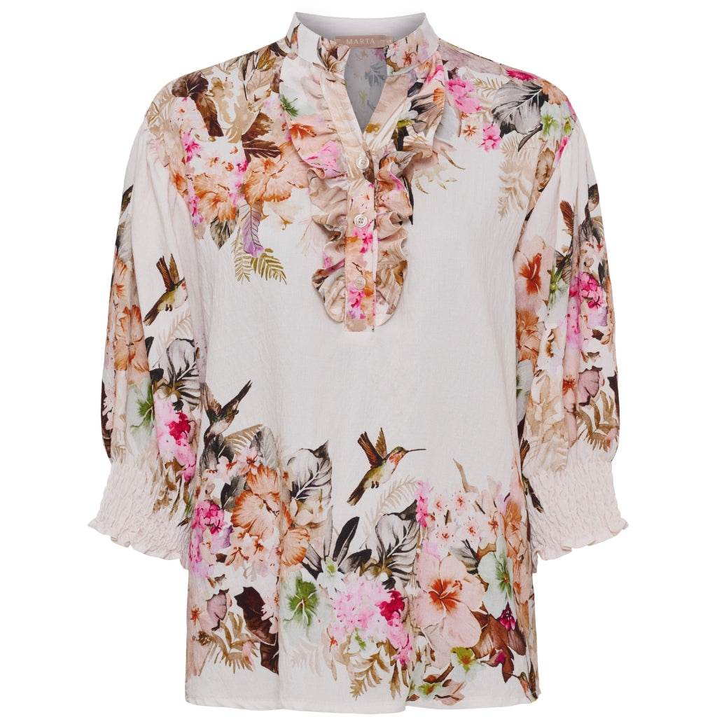 MARTA DU CHATEAU Marta du Chateau dam blus MdcCharlie 6892 Shirt Camel6198tpg