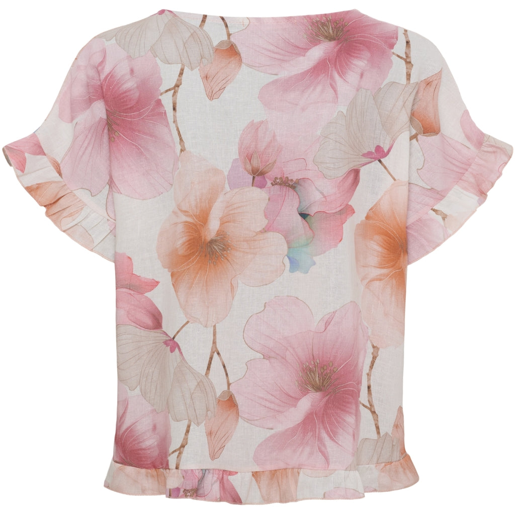 MARTA DU CHATEAU Marta du Chateau dam blus MdcMathea 86493 Blouse Pink Flower