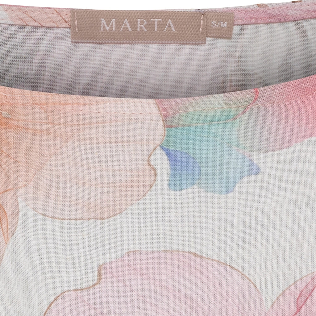 MARTA DU CHATEAU Marta du Chateau dam blus MdcMathea 86493 Blouse Pink Flower