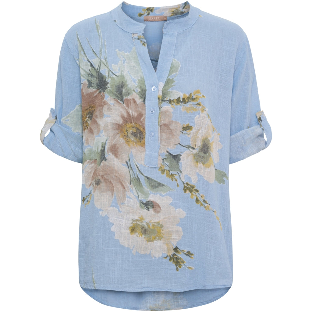 MARTA DU CHATEAU Marta du Chateau dam blus MdcNadira 9122 Shirt Celeste