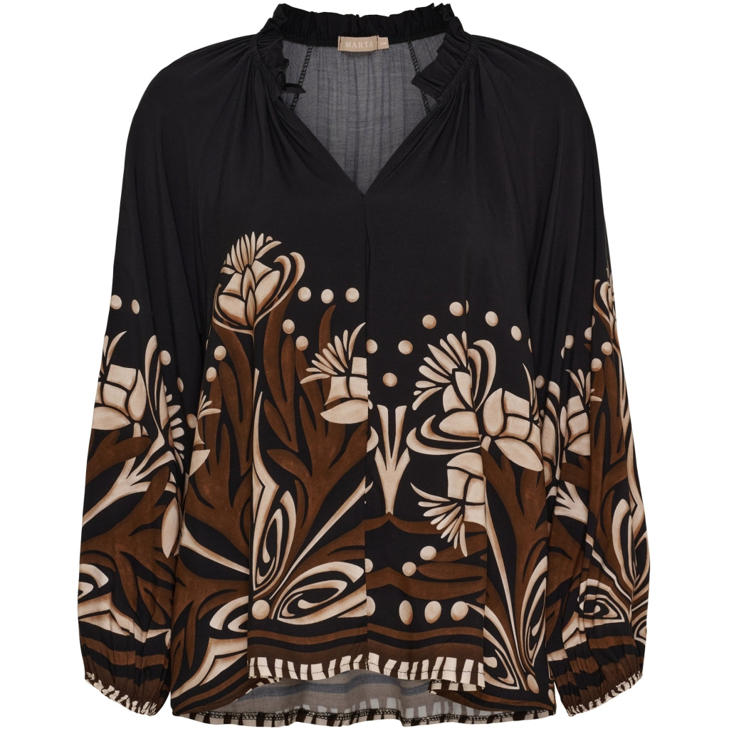 MARTA DU CHATEAU Marta du Chateau dam blus MdcOctavia 003B Shirt BlackNG313BA