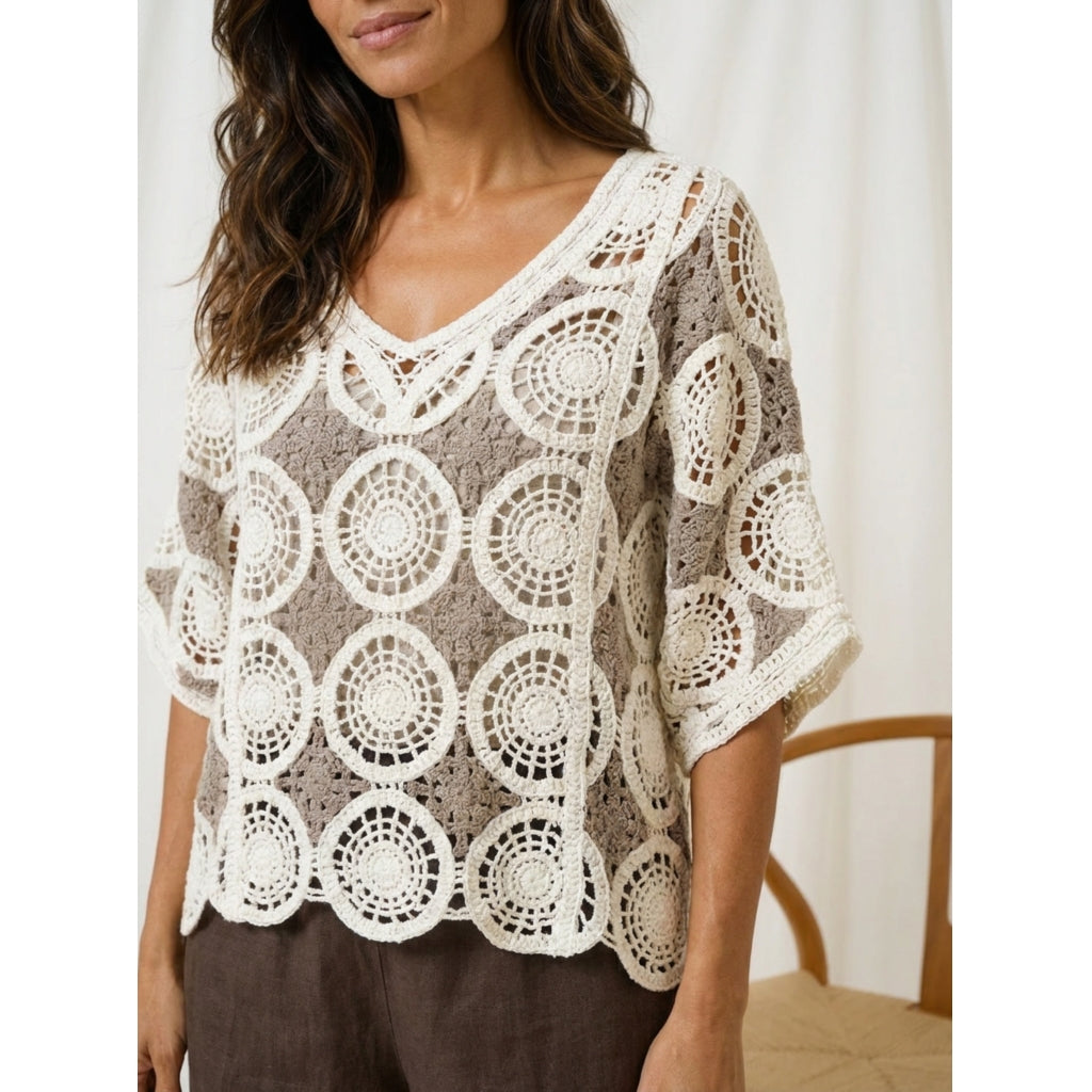 MARTA DU CHATEAU Marta du Chateau dam blus MdcRenny 1017 Blouse Fango
